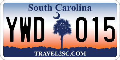 SC license plate YWD015