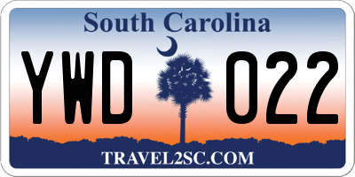 SC license plate YWD022