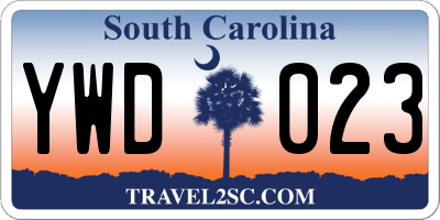 SC license plate YWD023
