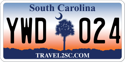 SC license plate YWD024