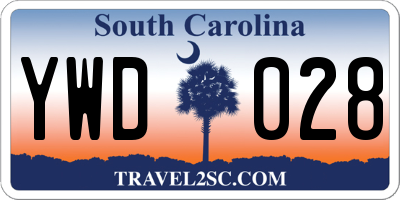SC license plate YWD028