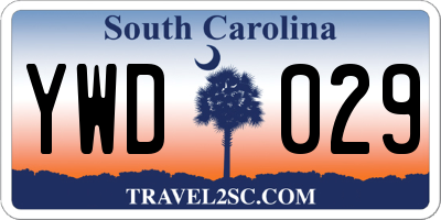 SC license plate YWD029