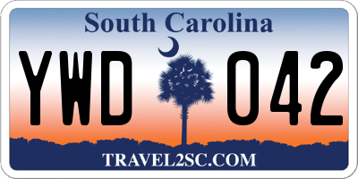 SC license plate YWD042