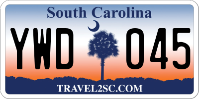 SC license plate YWD045