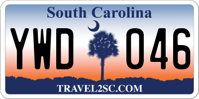 SC license plate YWD046