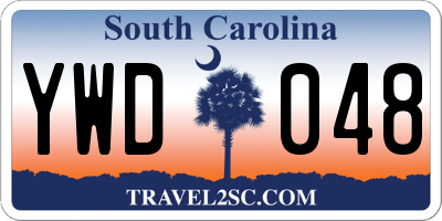 SC license plate YWD048
