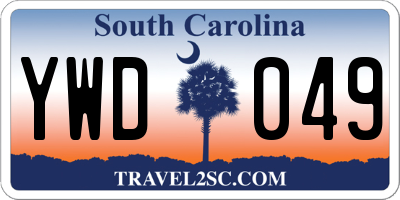 SC license plate YWD049