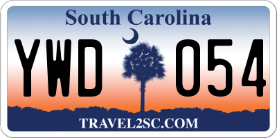 SC license plate YWD054