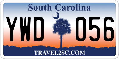 SC license plate YWD056