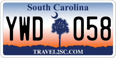 SC license plate YWD058