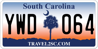 SC license plate YWD064