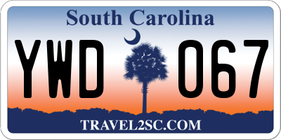 SC license plate YWD067