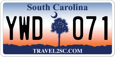 SC license plate YWD071