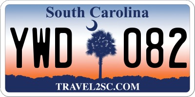 SC license plate YWD082