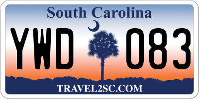 SC license plate YWD083
