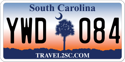 SC license plate YWD084