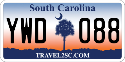 SC license plate YWD088