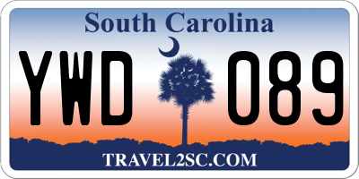SC license plate YWD089