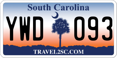 SC license plate YWD093