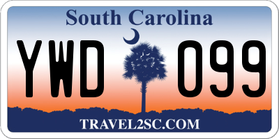 SC license plate YWD099