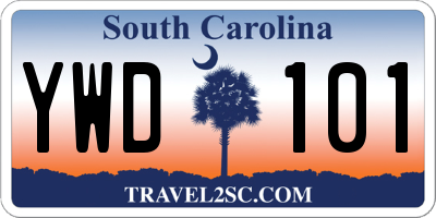 SC license plate YWD101