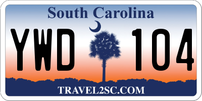 SC license plate YWD104