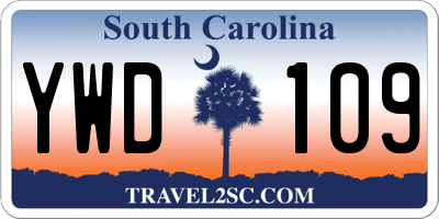 SC license plate YWD109
