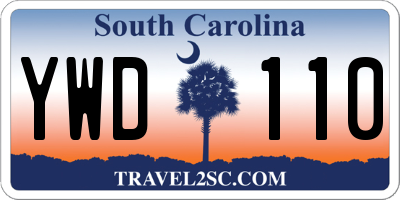 SC license plate YWD110
