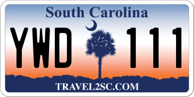 SC license plate YWD111