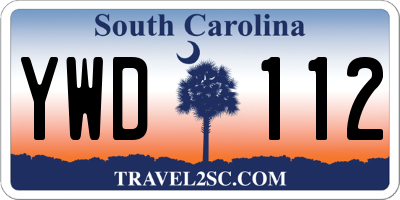 SC license plate YWD112