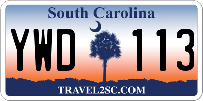 SC license plate YWD113
