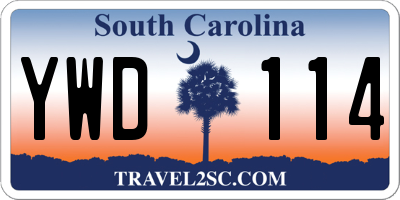 SC license plate YWD114