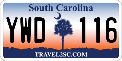 SC license plate YWD116