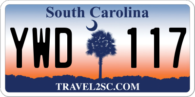 SC license plate YWD117