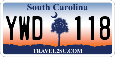 SC license plate YWD118