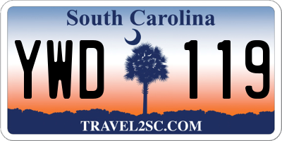 SC license plate YWD119