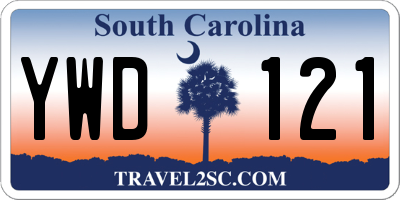 SC license plate YWD121