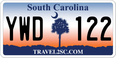 SC license plate YWD122