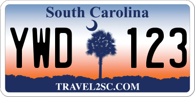 SC license plate YWD123