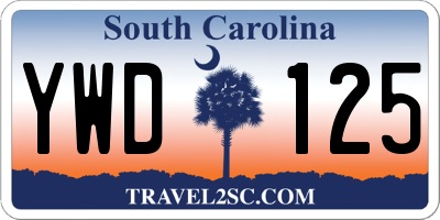 SC license plate YWD125