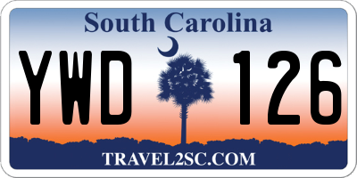 SC license plate YWD126