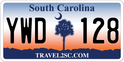 SC license plate YWD128