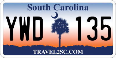 SC license plate YWD135