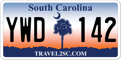 SC license plate YWD142