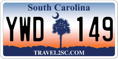 SC license plate YWD149