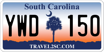 SC license plate YWD150