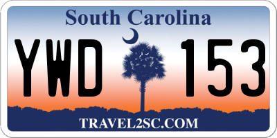 SC license plate YWD153