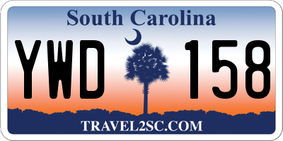 SC license plate YWD158