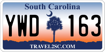 SC license plate YWD163