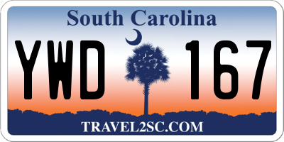 SC license plate YWD167